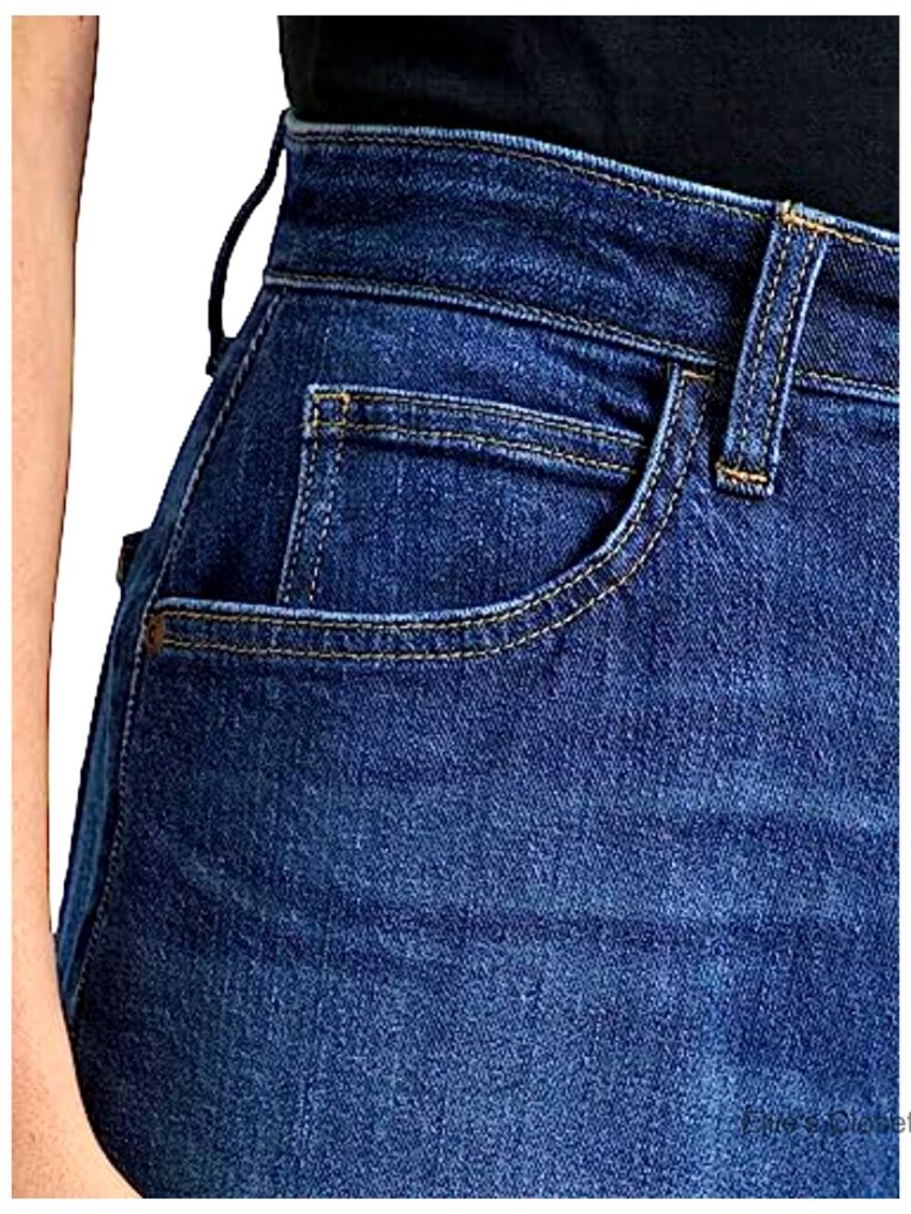 High Rise Trouser Jeans with Stretch Denim - Picture 4 of 5